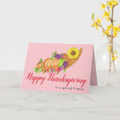 Carte Thanksgiving cornucopia personnalisable (Fleur jaune)
