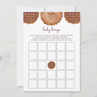 Carte Thanksgiving Cutie Pie Baby Bingo Baby shower Jeu
