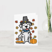 Carte Thanksgiving Dalmatian mignon Automne Chien Hommes (Devant)