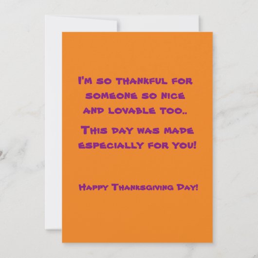 Carte Thanksgiving des petits garçons (Dos)