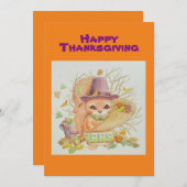 Carte Thanksgiving des petits garçons (Devant / Derrière)