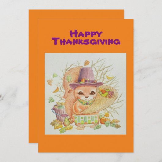 Carte Thanksgiving des petits garçons (Devant / Derrière)