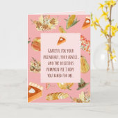 Carte Thanksgiving - Drôle apporter la tarte citro (Fleur jaune)