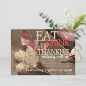 Carte Thanksgiving Eat Drink Be Thanksgiving Flat Card (Debout devant)