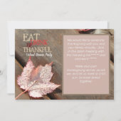 Carte Thanksgiving Eat Drink Be Thanksgiving Flat Card (Dos)