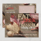 Carte Thanksgiving Eat Drink Be Thanksgiving Flat Card (Devant / Derrière)