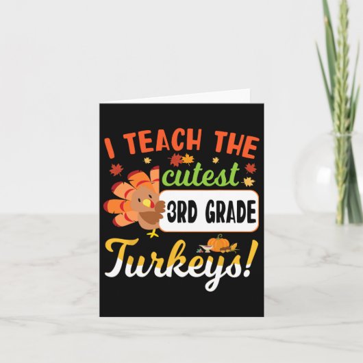 Carte Thanksgiving Enseignant I Enseigner La 3ème Année (Devant)