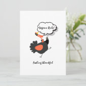 Carte Thanksgiving Fun Turkey Vegan Custom Text Card (Debout devant)