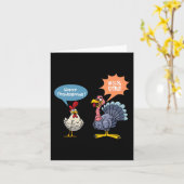 Carte Thanksgiving Fun Turkey Vs Chicken Men Femmes Turc (Fleur jaune)