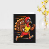 Carte Thanksgiving Funny Turkey Playing Football Men Boy (Fleur jaune)