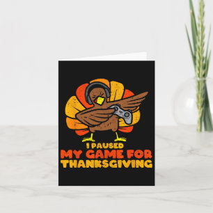 Carte Thanksgiving Gamer Turquie Amateurs de jeu vidéo E