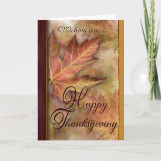 Carte Thanksgiving Golden Leafs (Devant)