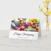 Carte Thanksgiving Holiday Autumn Harvest Table (Fleur jaune)