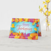 Carte Thanksgiving Holiday Fall Gold Maple Feuilles Wood (Fleur jaune)