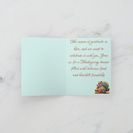 Carte Thanksgiving honor turkey Invitacion (Intérieur)