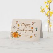 Carte Thanksgiving Humminbirds personnalisée (Fleur jaune)