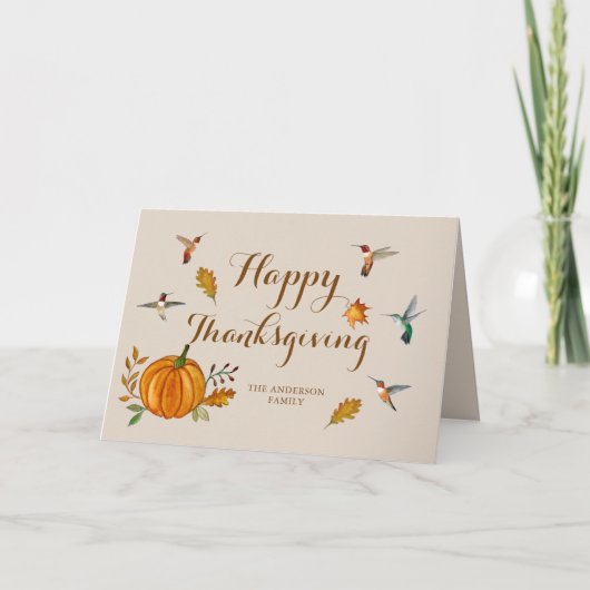 Carte Thanksgiving Humminbirds personnalisée (Devant)