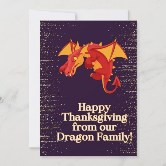 Carte Thanksgiving, illustration Dragon, (Devant)