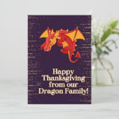 Carte Thanksgiving, illustration Dragon, (Debout devant)