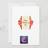 Carte Thanksgiving, illustration Dragon, (Dos)