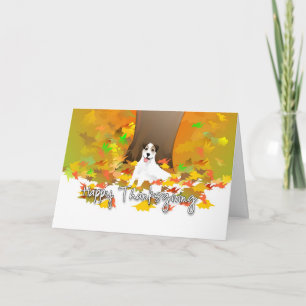 Carte Thanksgiving - Jack Russell Dog Feuilles d'a