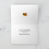 Carte Thanksgiving Je vais vous manquer Maple Feui (Intérieur)