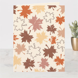 Carte Thanksgiving jour design, automne feuilles naturel