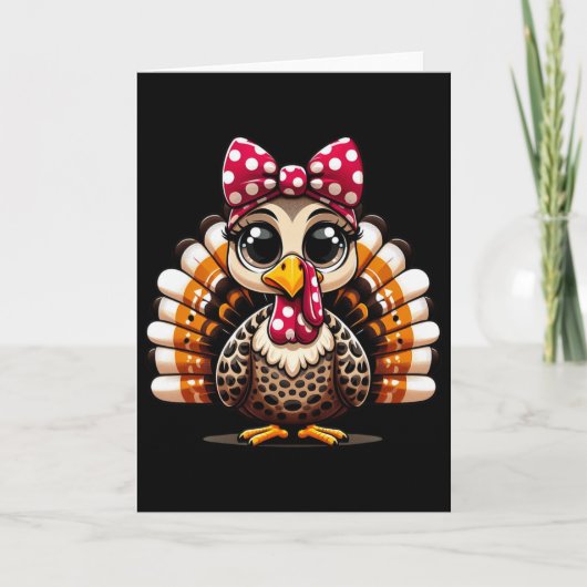 Carte Thanksgiving Leopard Turquie Thanksgiving Automne (Devant)