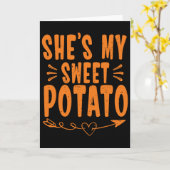 Carte Thanksgiving Matching Couple She's My Sweet Potato (Fleur jaune)