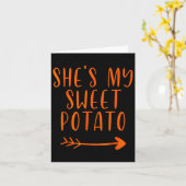 Carte Thanksgiving Matching Couple Shirts My Sweet Potat (Fleur jaune)