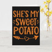 Carte Thanksgiving Matching Couples She's My Sweet Potat (Fleur jaune)