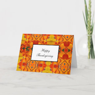 Carte Thanksgiving Motif feuille jaune/orange