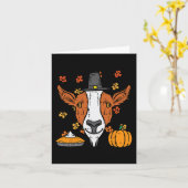 Carte Thanksgiving Pilgrim Chèvre drôle Automne Automne  (Fleur jaune)