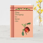 Carte Thanksgiving pour tante spéciale avec pomme (Fleur jaune)