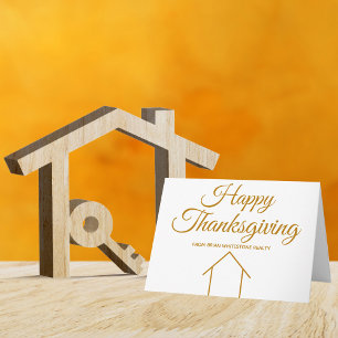 Carte Thanksgiving Real Estate Company Gold Corporate
