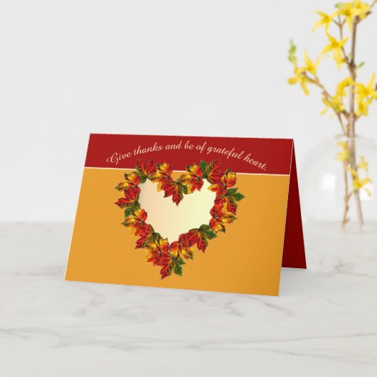Carte Thanksgiving reconnaissant 5" de coeur x7 " (Fleur jaune)