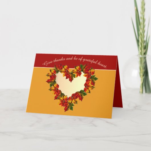 Carte Thanksgiving reconnaissant 5" de coeur x7 " (Devant)