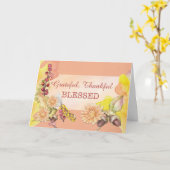 Carte Thanksgiving Religieux Grateful Thankful Blessé (Fleur jaune)