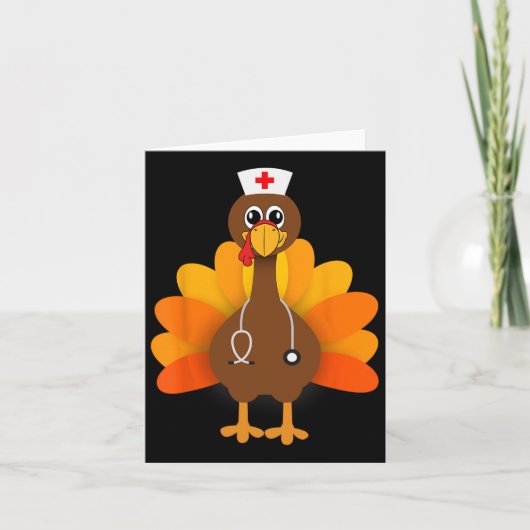 Carte Thanksgiving Scrub Tops Femmes Turquie Infirmière  (Devant)