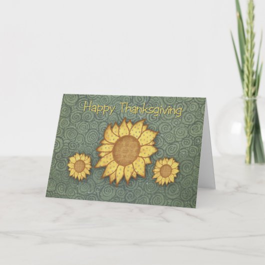 Carte Thanksgiving Sunflowers (Devant)