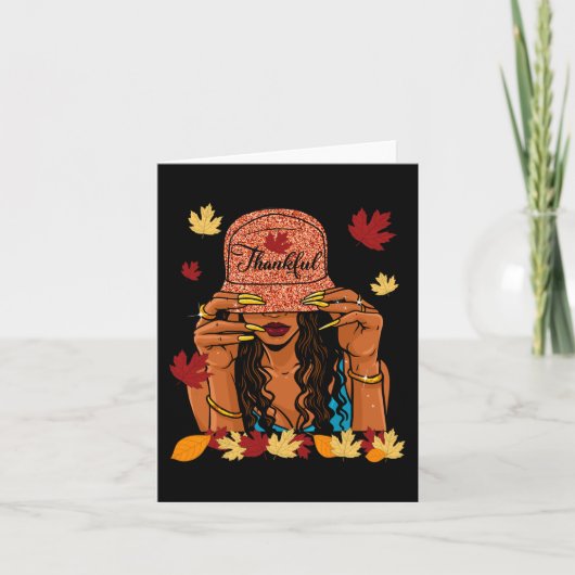 Carte Thanksgiving Thankful Afro-American Automne (Devant)