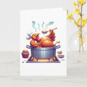 Carte Thanksgiving Turkey Basting (Fleur jaune)