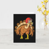 Carte Thanksgiving Turkey Defensive End Football Boys Ki (Fleur jaune)