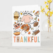 Carte Thanksgiving Turkey Fall Thankful Graphic Familywo (Fleur jaune)