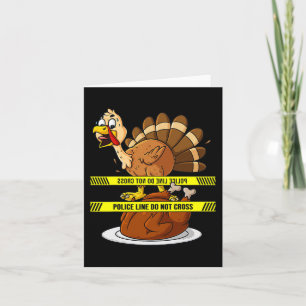 Carte Thanksgiving Turkey Line Ne traversez pas les plai