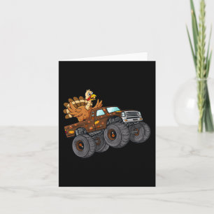 Carte Thanksgiving Turquie équitation Monster Truck Boys