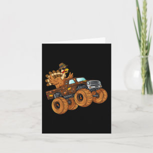 Carte Thanksgiving Turquie équitation Monster Truck Boys