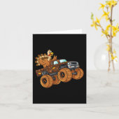 Carte Thanksgiving Turquie équitation Monster Truck Boys (Fleur jaune)