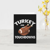 Carte Thanksgiving Turquie Et Touchdowns Football Hommes (Fleur jaune)