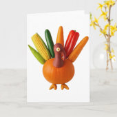 Carte Thanksgiving Turquie Fabriqué en légumes (Fleur jaune)